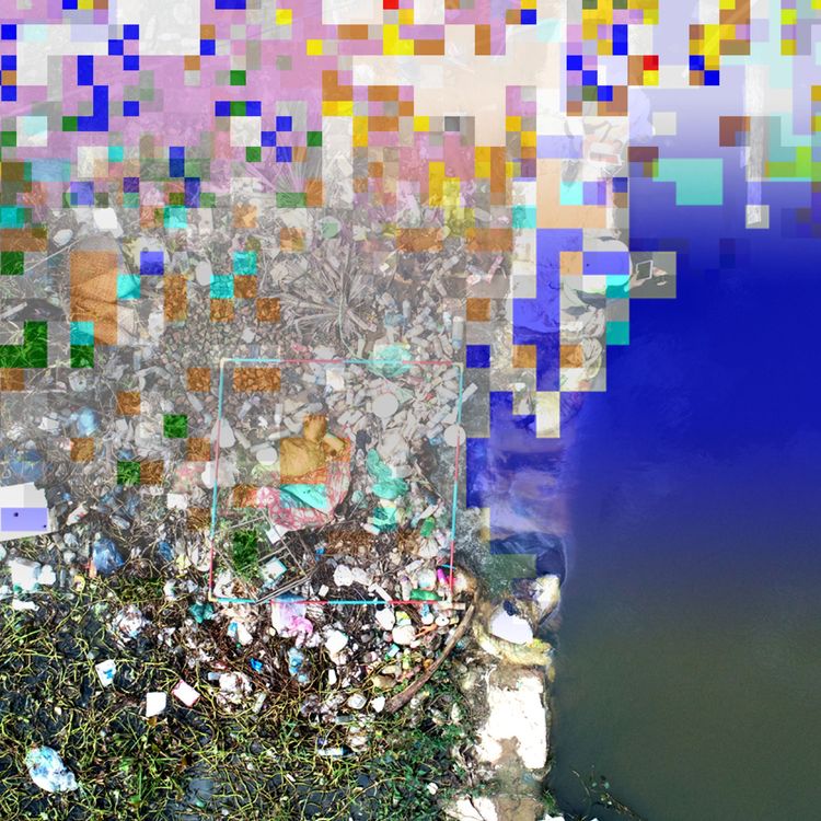 So kann ein Drohnenbild von einer Plastikinsel aussehen