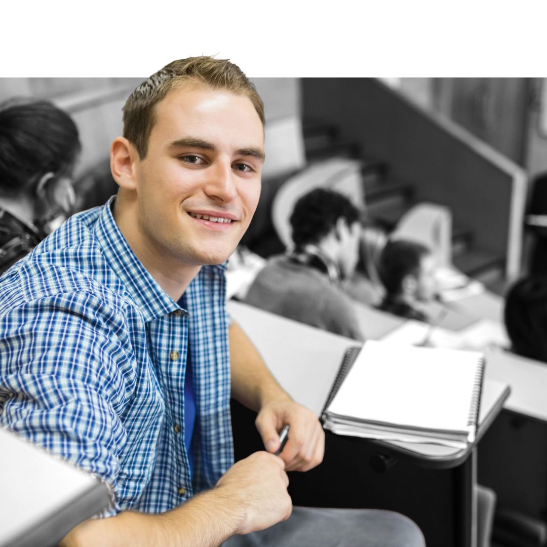 Student im Hörsaal 